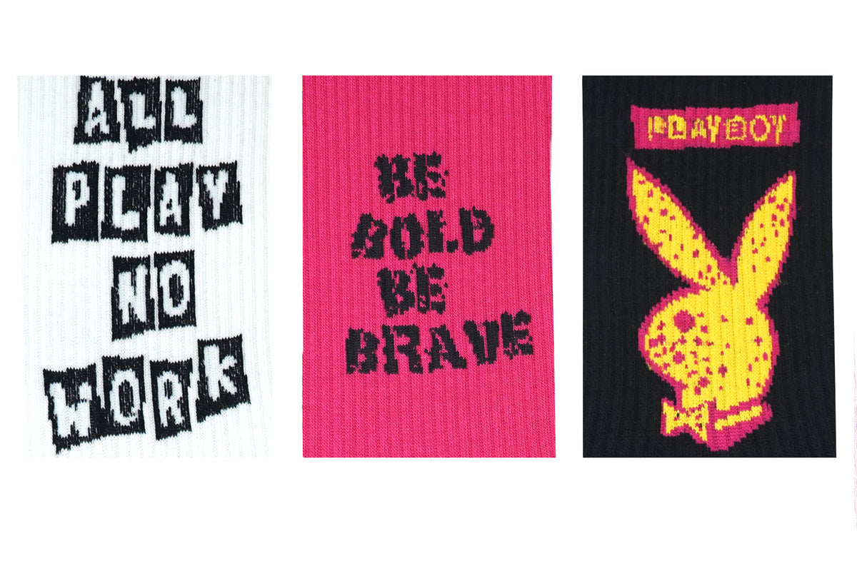 BALENZIA MEN'S PLAYBOY CREW SOCKS | FUN COLLECTION | 3-PACK | FREE SIZE