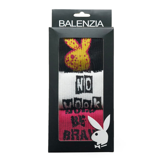 BALENZIA MEN'S PLAYBOY CREW SOCKS | FUN COLLECTION | 3-PACK | FREE SIZE