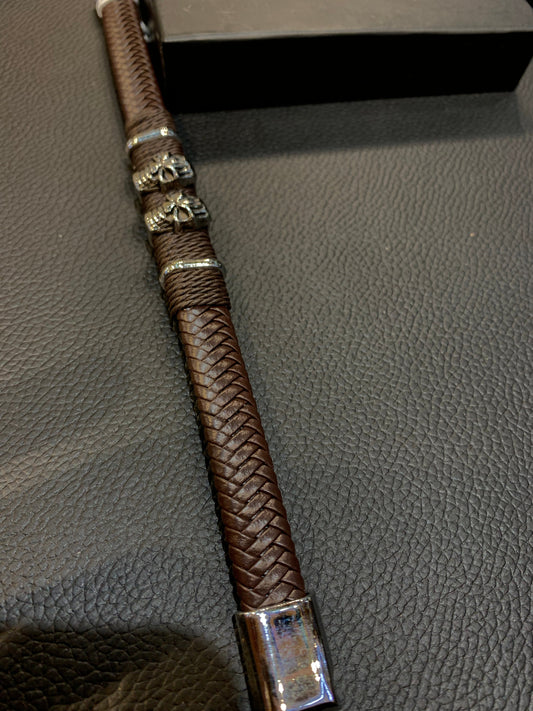 Brown Colour Unisex Leather Bracelet 987050