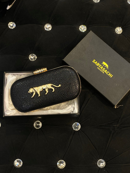 BAS SAB Black Colour Golden Logo Ladies Side Sling Bag With Box 987572