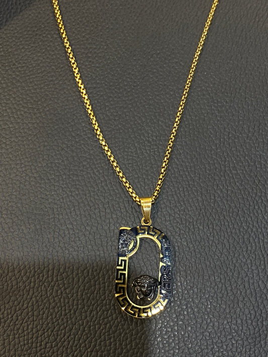 REV VER Gold Black Colour Stainless Steel Unisex Pendant 987629