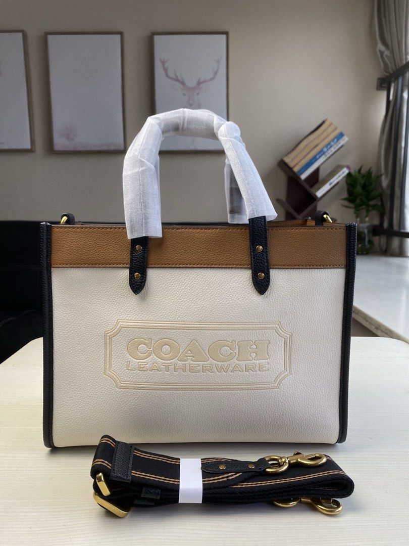 AOC COA White Tan Colour Heavy Quality Mini Tote Sling Bag With Box 25677