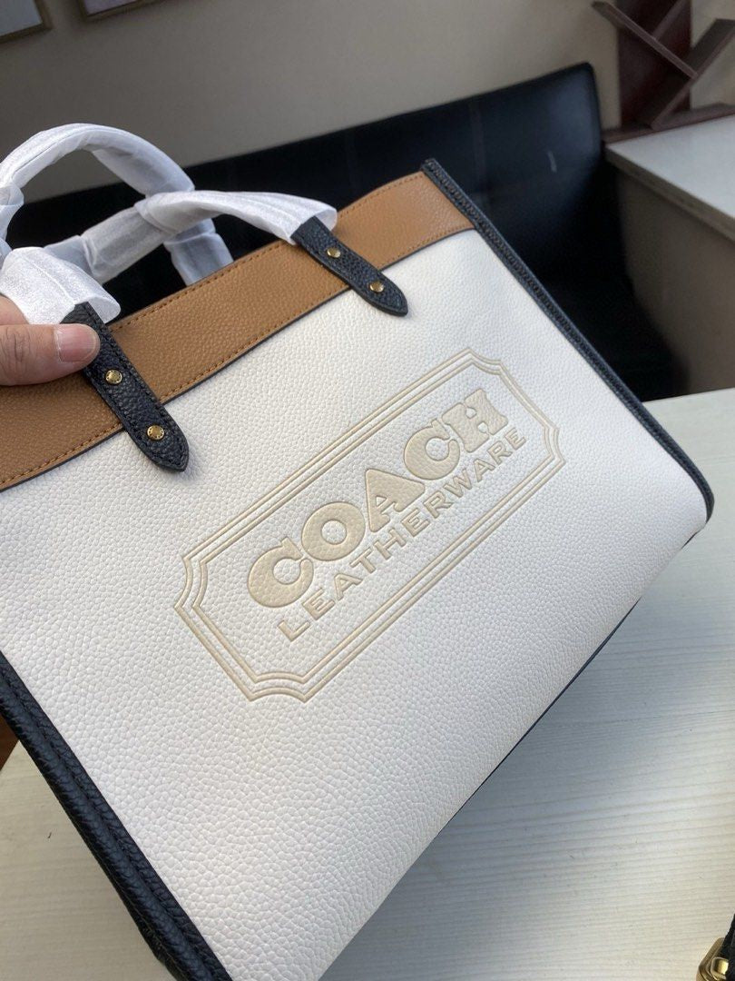 AOC COA White Tan Colour Heavy Quality Mini Tote Sling Bag With Box 25677