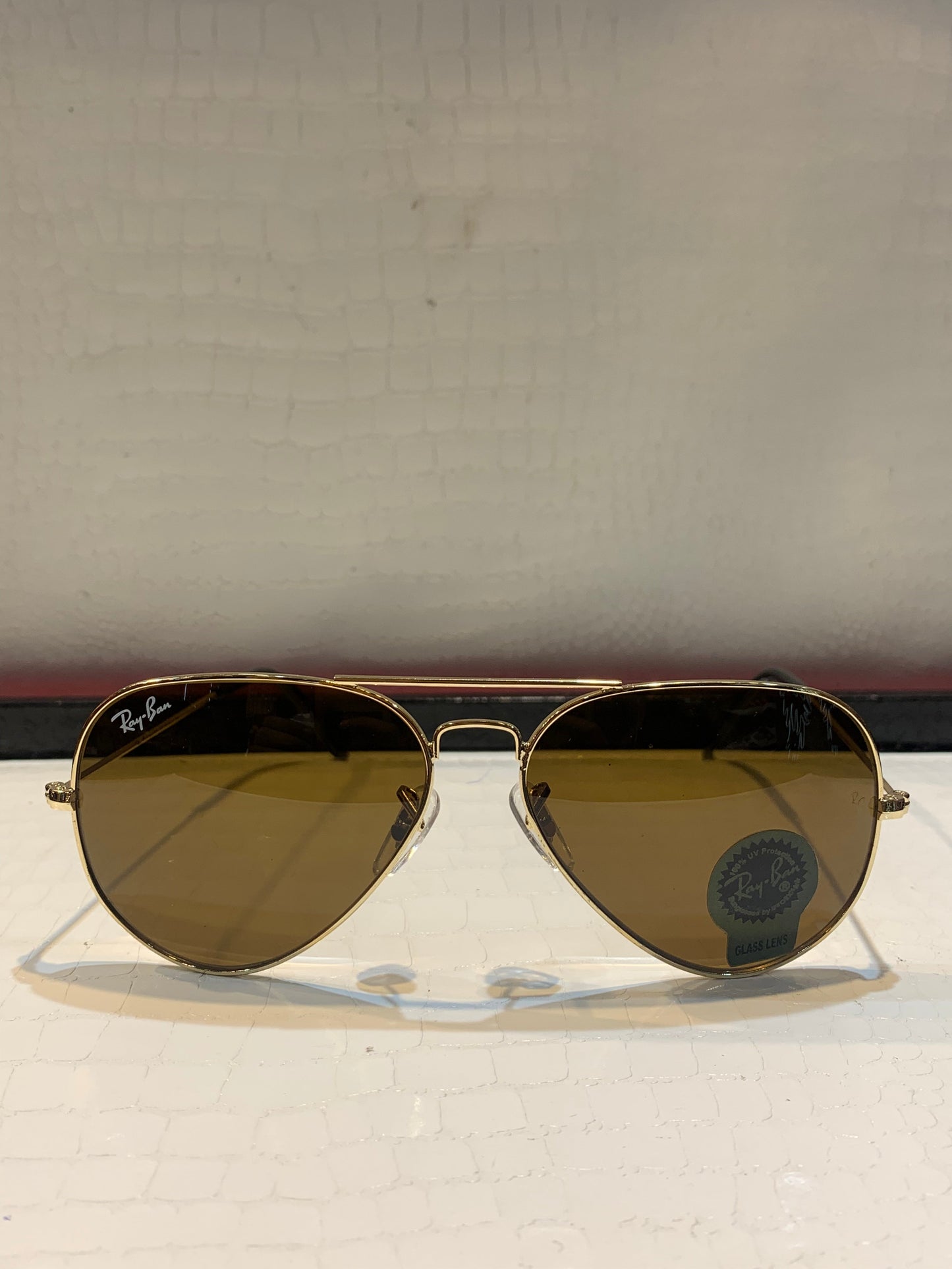 YAR RAY RB Golden Frame Brown Shade Unisex Sunglass RB 3025 58 14 135