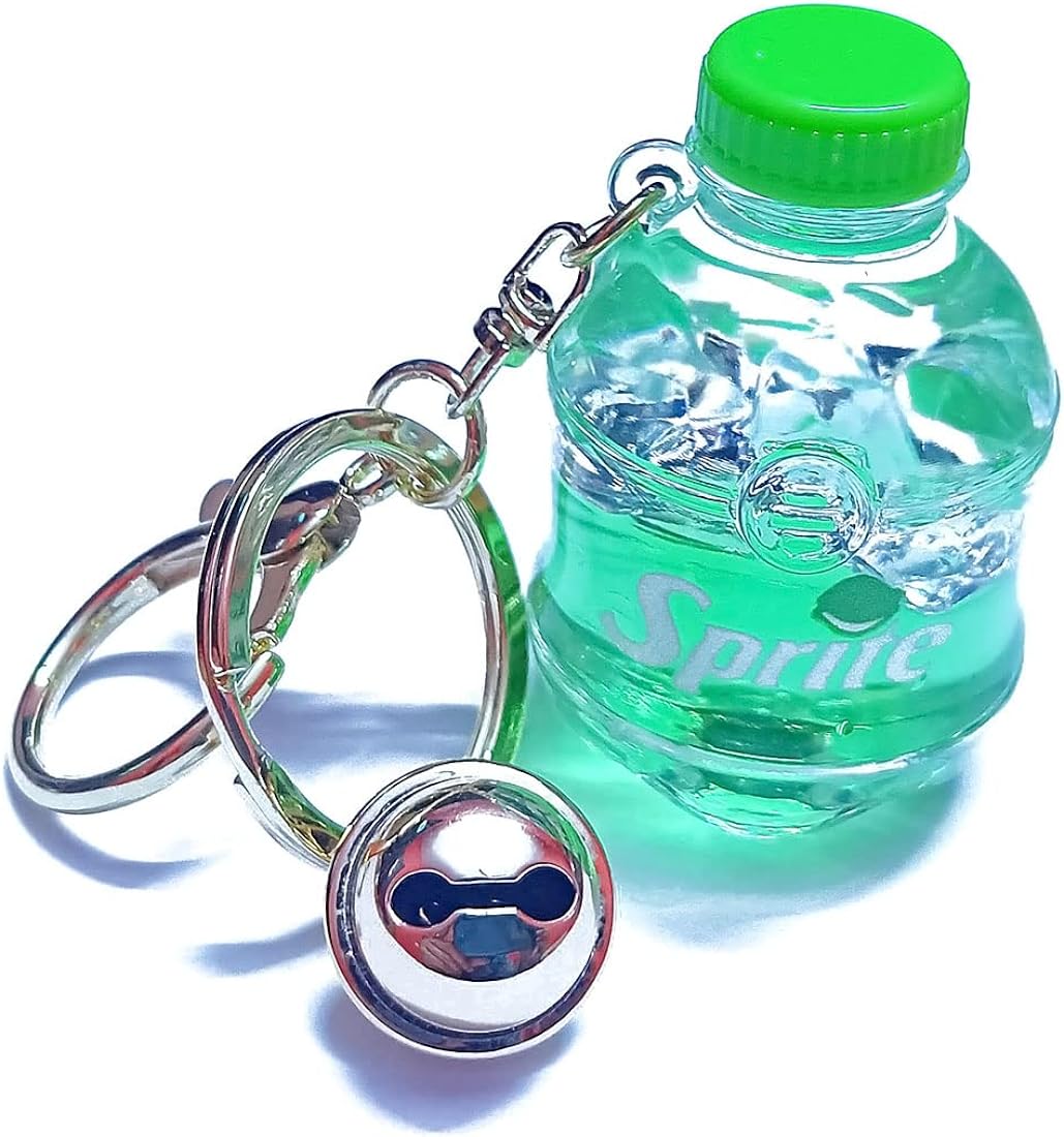 Acrylic Glass Bottle Keychains for Girls Multipurpose keychain | Floating Oil keychain | Jelly Keychain - Multi-Colour - for Size see images Sprite 902014