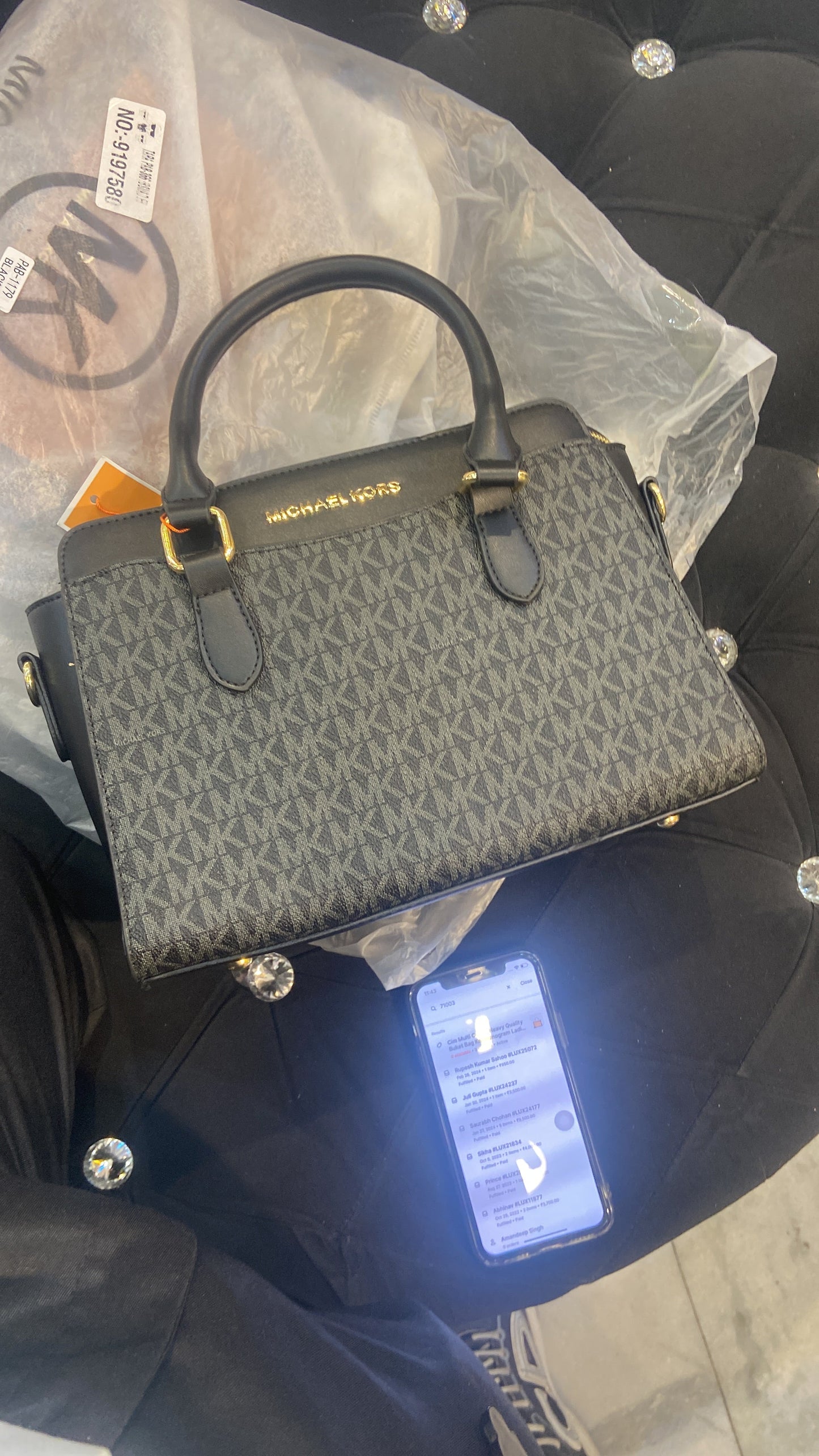 CIM MIC Black Colour Ladies Hand Bag With Sling 987466