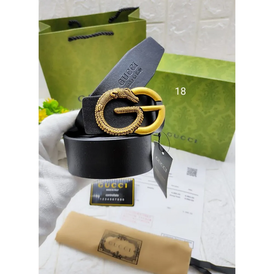 CUG Black Colour Belt Black Gold Buckle 987915