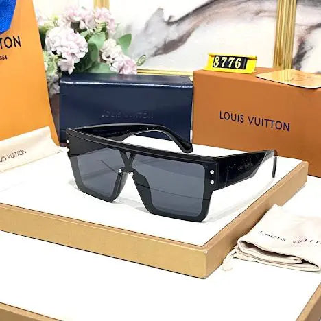 UOL Black Frame Black Shade Premium Quality Unisex Sunglass SUN036