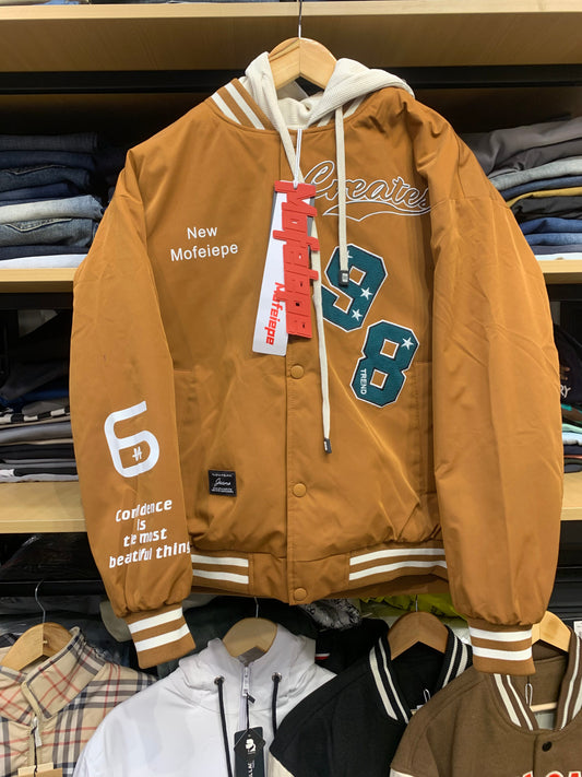 Creates Mfdb Brown Colour with Green Embroidery  Print Premium Quality Jacket Hoodie 8617