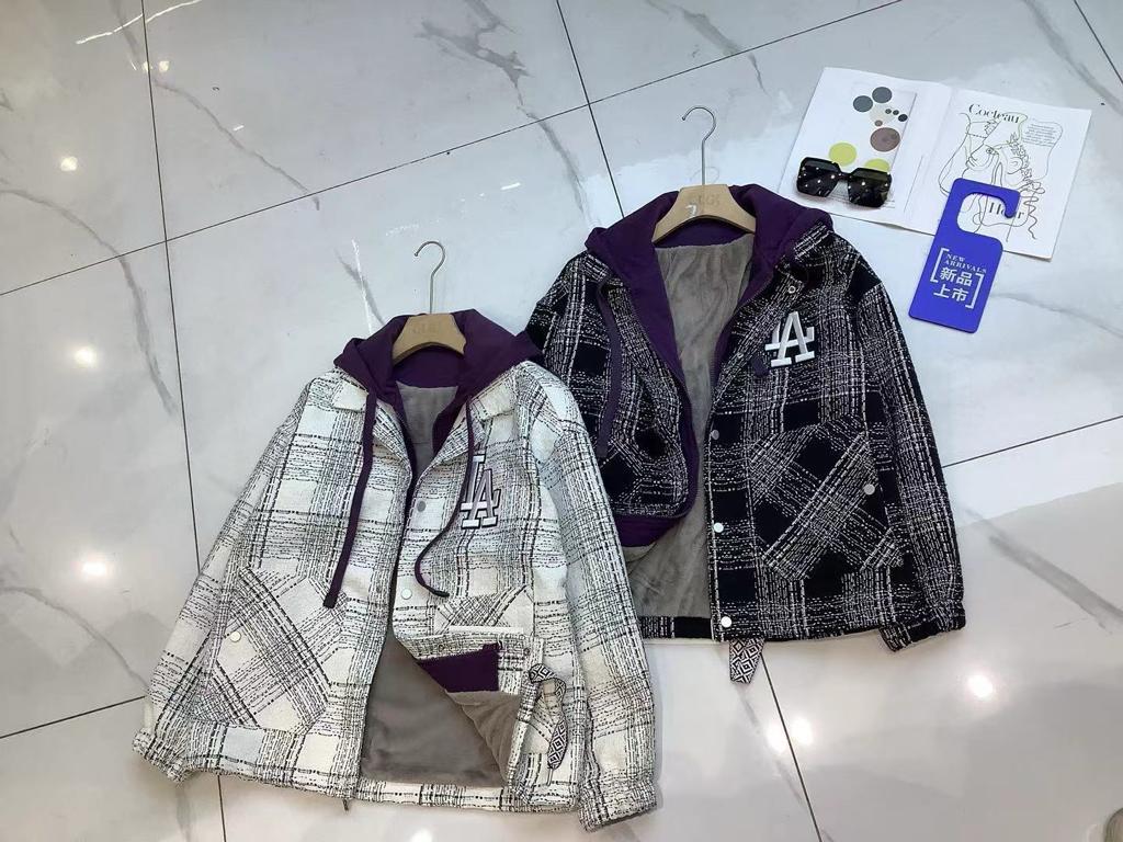 LA Black Colour With Purple Hoodie Cotton Fabric Jacket Hoodie 8936
