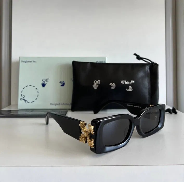 Off White Black Frame Black Shade Premium Quality Unisex Sunglass OD-98194 C1 58 17-142