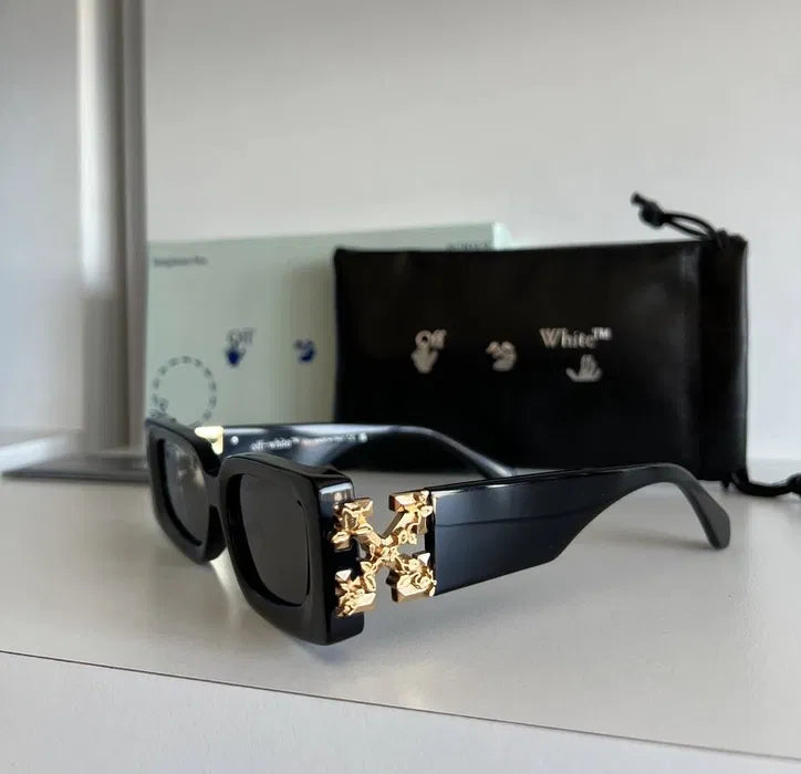 Off White Black Frame Black Shade Premium Quality Unisex Sunglass OD-98194 C1 58 17-142