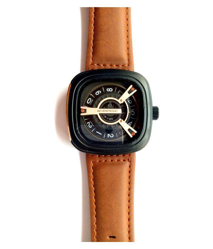 Tan Square Dialed Fashion Quartz Watch For Men 220523