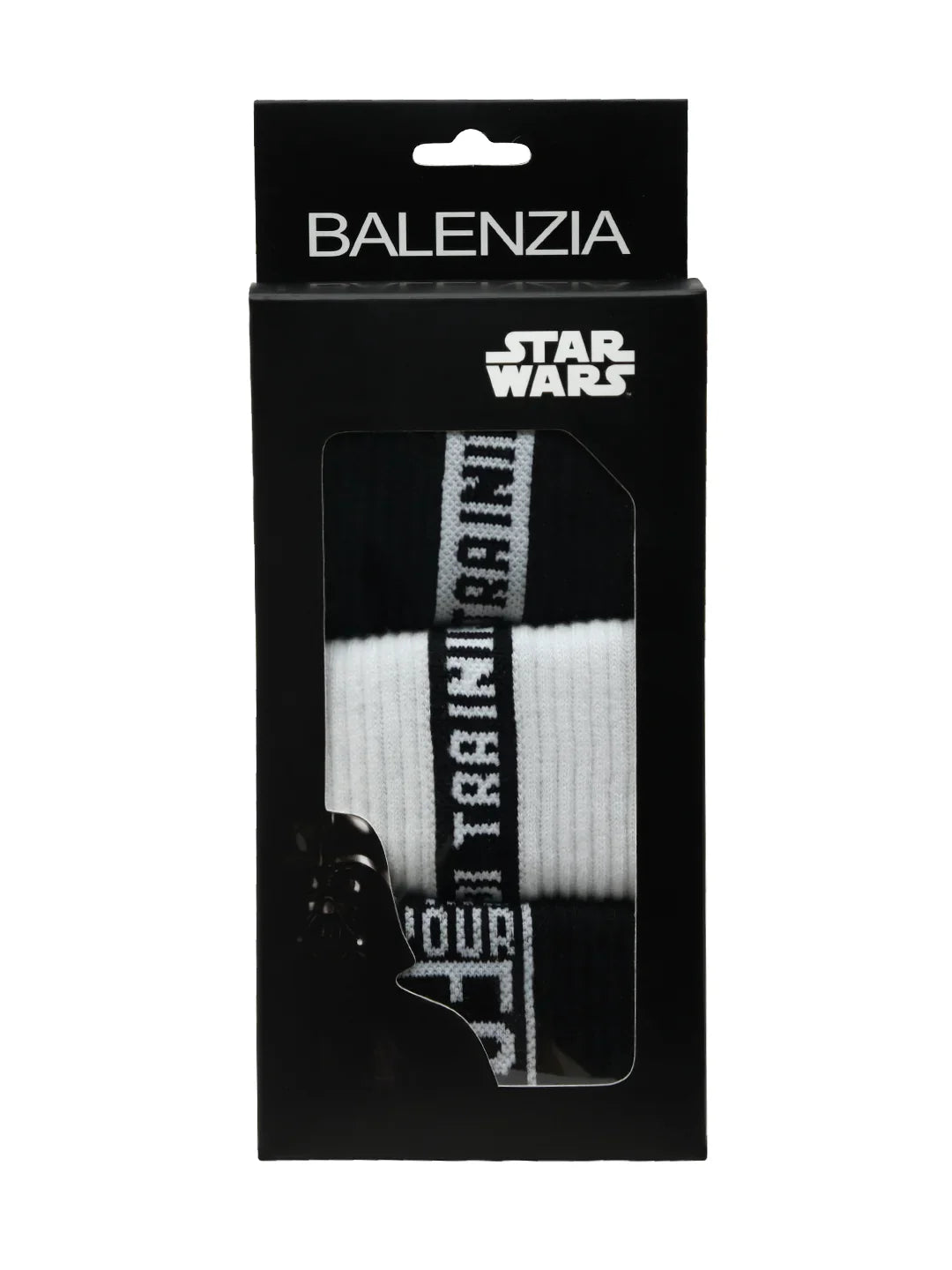 STAR WARS GIFT PACK FOR MEN- CLASSIC BLACK & WHITE - JEDI TRAINING AND FIND YOUR FORCE-HIGH ANKLE SOCKS (PACK OF 3 PAIRS/1U) Balenzia