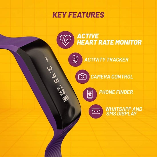 Fastrack REFLEX BEAT BLACK SMART BAND WITH ACTIVE HEART RATE MONITOR