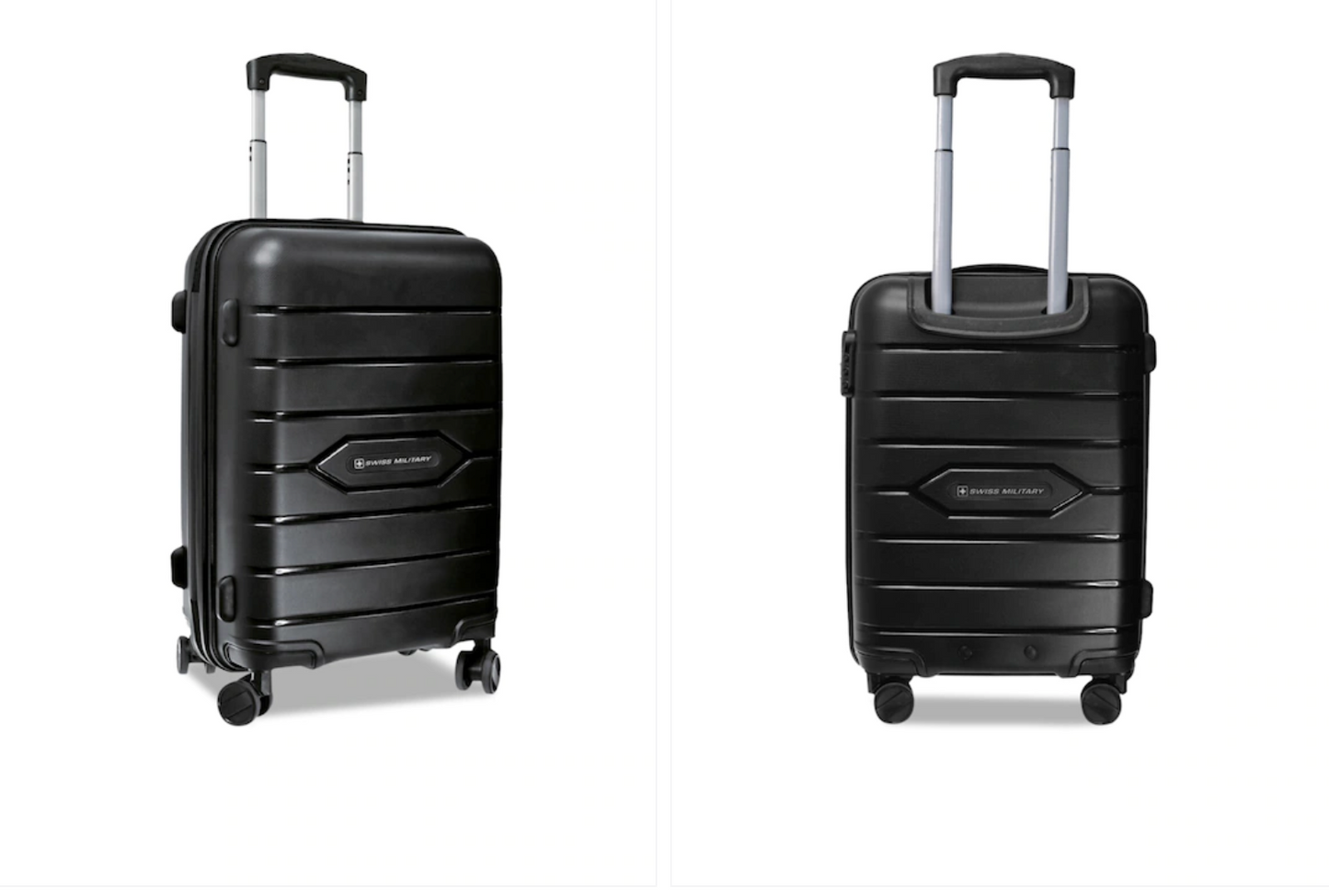 SWISS MILITARY Blue Textured Hard-Sided Cabin Trolley Suitcase