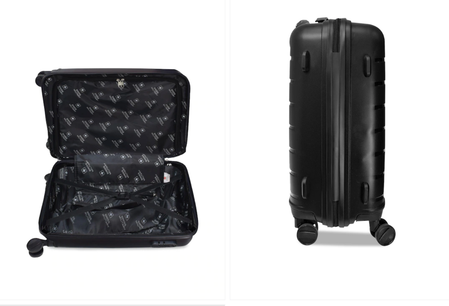 SWISS MILITARY Blue Textured Hard-Sided Cabin Trolley Suitcase