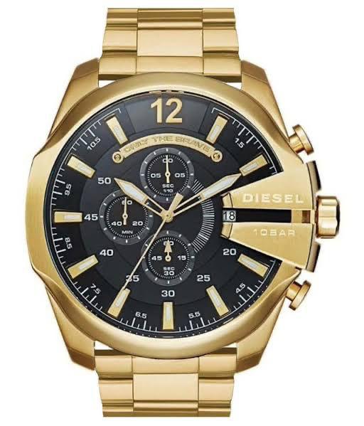 EID Golden Chain Black Dial Jap Machinery Heavy Men Watch
