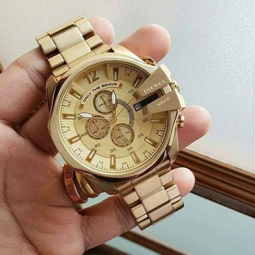 EID Golden CHain Golden Dial Jap Machinery Heavy Men's Watch