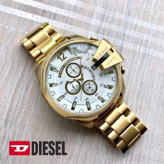 EID Golden Chain White Dial Jap Machinery Heavy Men Watch