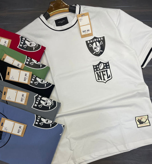 NFL Print White Colour T - Shirts