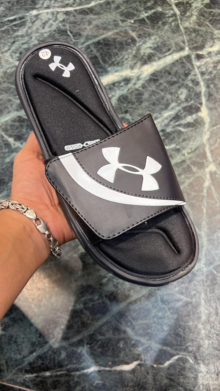 Black Colour Valcro Slipper Und Dnu 4D Form Heavy Quality