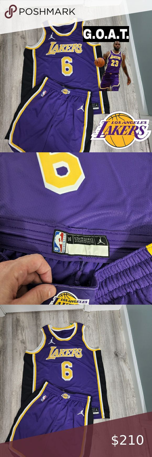 Jor Lakers 6 Jersey With Shots Purple Colour Imported Quality