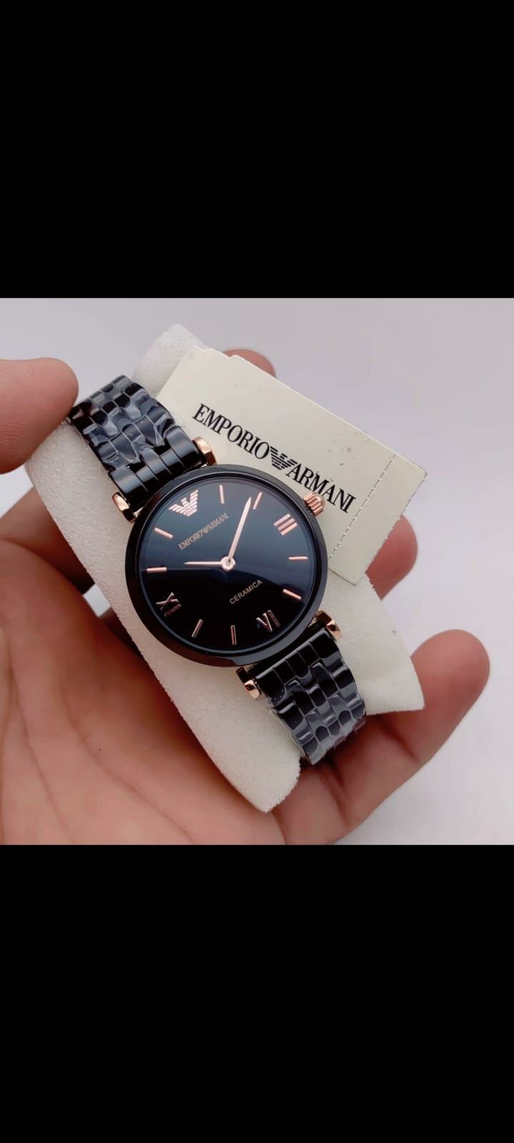 Black Chain White Copper  Dial Ceramica Ladies Watch 401904