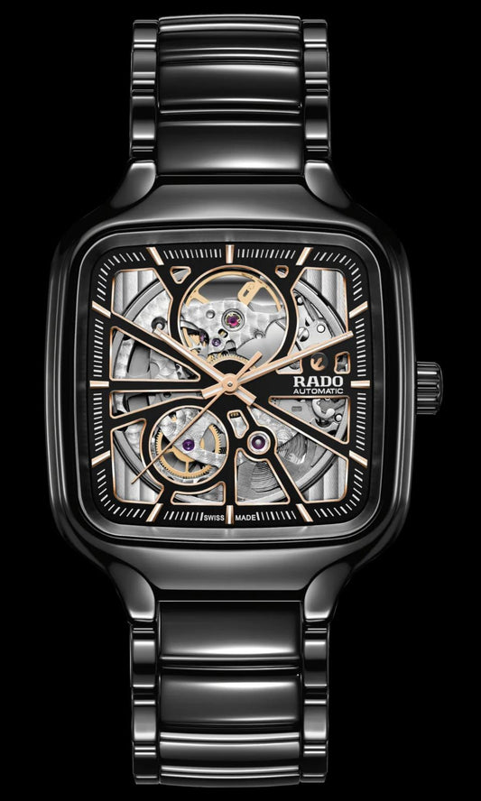 Dar Black Chain Gold Dial Ceramic Men Watch