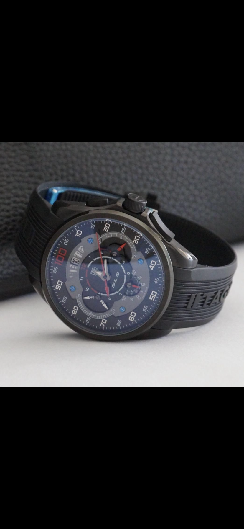 Gat Black Silicone Rubber Black Dial Chrono Strap Watch For Men 400986