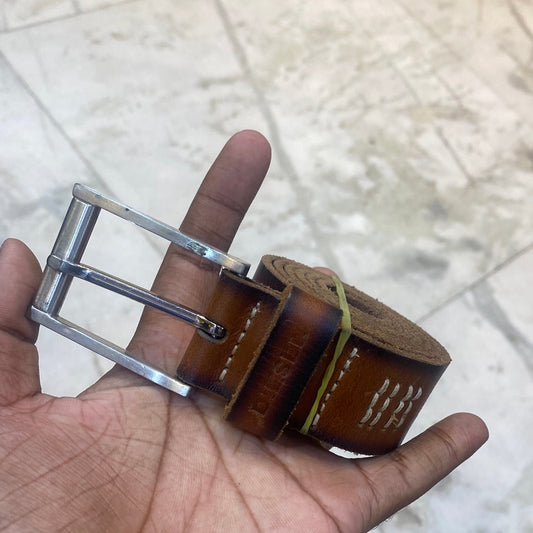 EID Brown Strap Silver Buckle  Men’s Belt.  900399