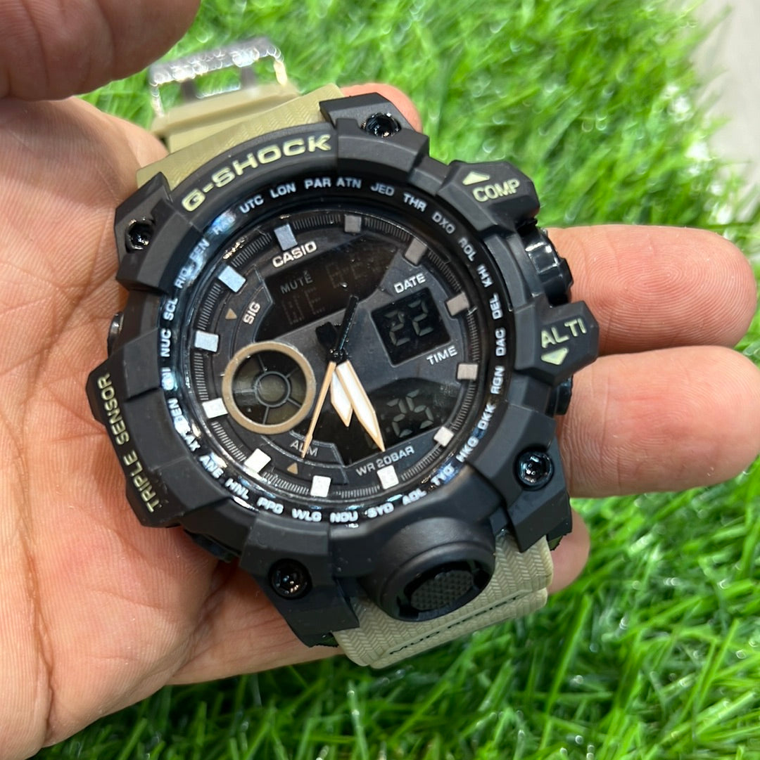 Khakhi Beige Black Mud Water Resistant Sports Watch with Original Box 500508