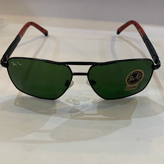 YAR RB Black Frame Green Shade Unisex Sunglass RB9713 56 14-142