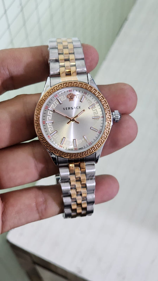 Rev Silver Gold Chain White Dial Ladies Watch 901318