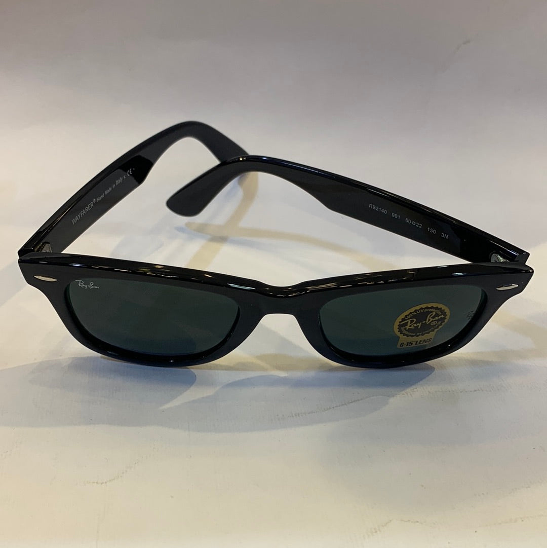 YAR RB Glossy Black Frame Black Shade Sunglasses RB2140 901 50 22 150 3N