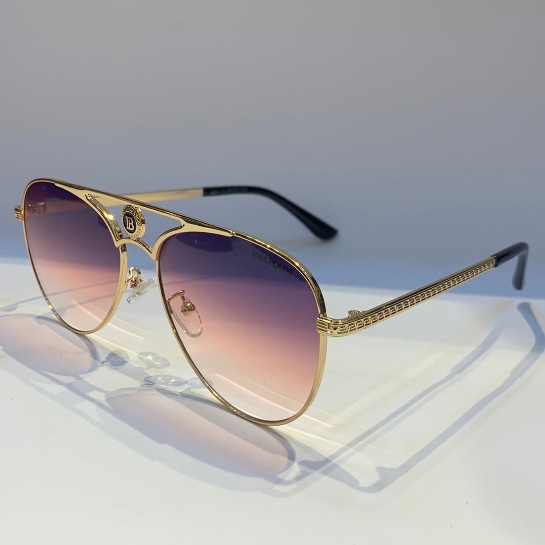 Lab Bal Golden Frame Purple Shade Sunglass B85-72 57 12-142