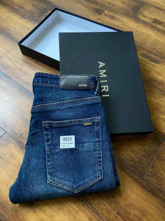 IMA Blue Colour Faded Design  Surplus Straight Fit Men’s Jeans 254184