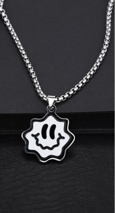 Sliver Smile Chain Pendant Necklace Chain 50305