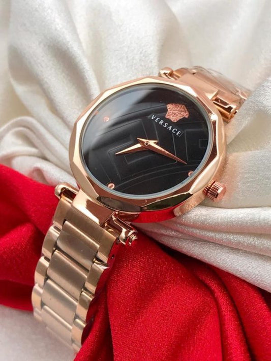 Rev Copper Chain Black Dial Ladies Watch
