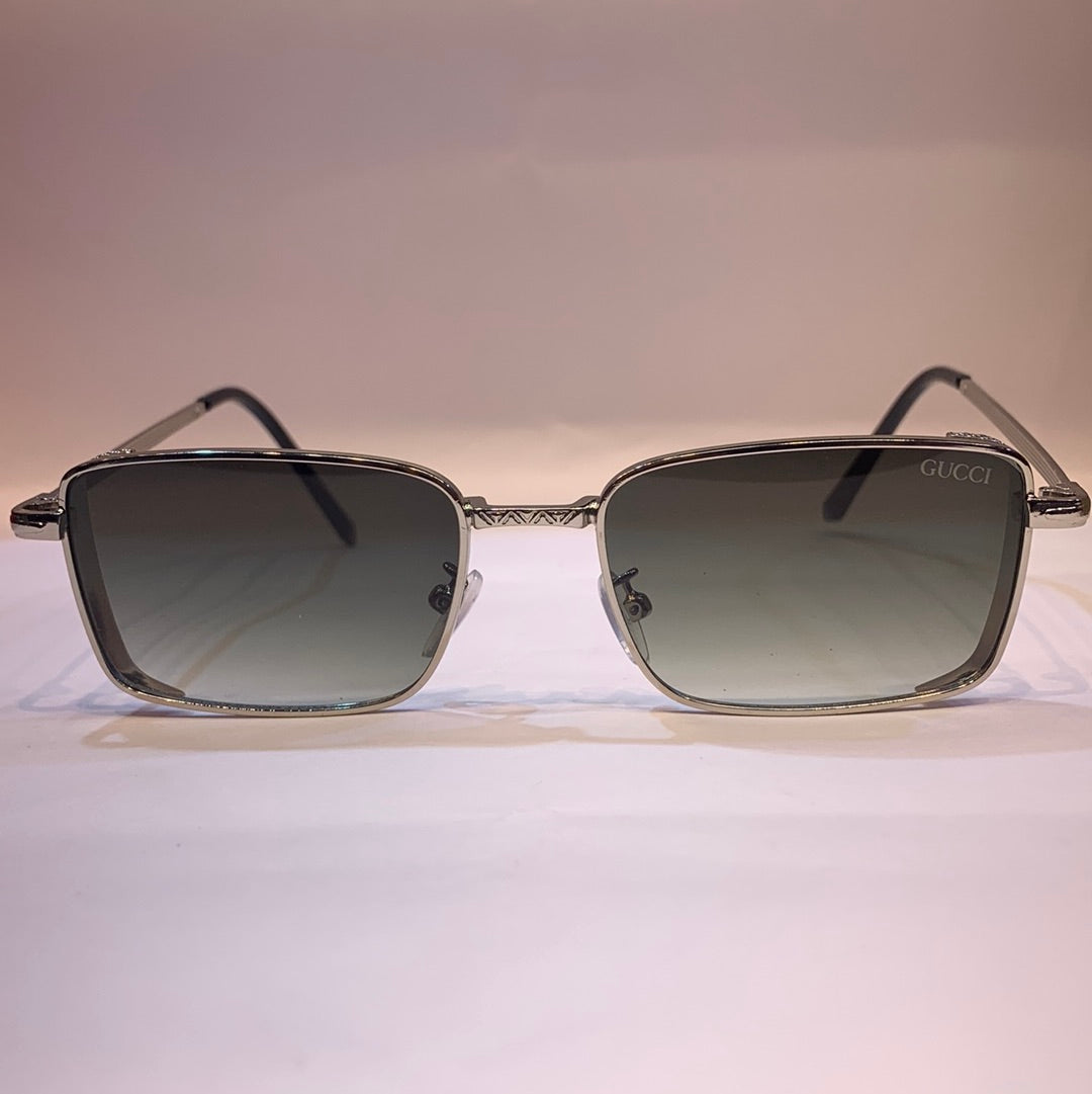 CUG Sliver Frame Green Shade Small Frame Unisex Sunglass 2252