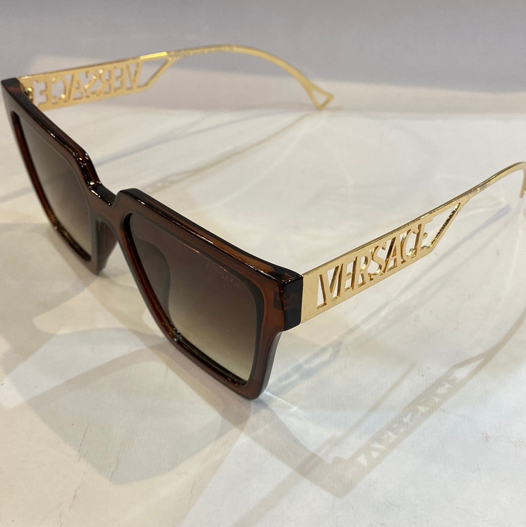 REV Brown Frame Golden Stick Brown Shade Unisex Sunglass LH082 55 20-145