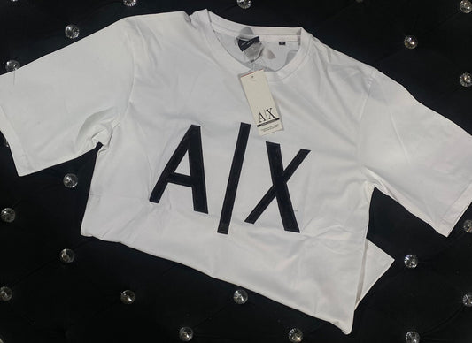 MRA XIA White Colour With Black XIA Print Drop Shoulder TShirt 112931