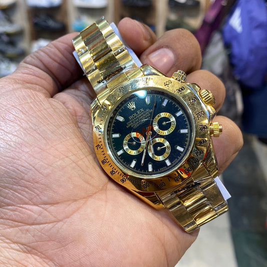 Gold Black Copper Chain Automatic Chrono Green Dial Men’s Watch 401912