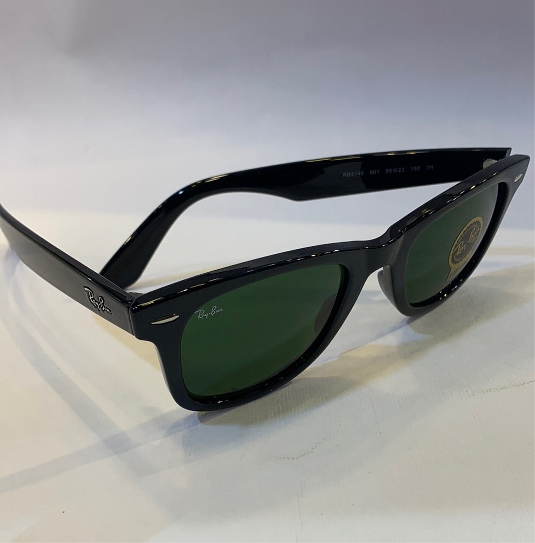 YAR RB Glossy Black Frame Green Shade Sunglasses RB2140 901 50 22 150 3N