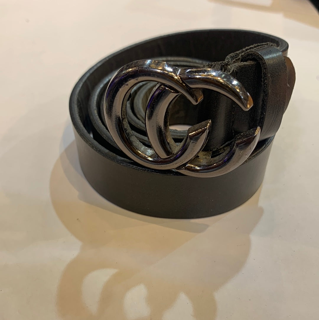 Cug Black Belt With Black Buckle Ladies belt 12157