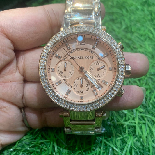 KM Copper Chain Peach Dail ladies watch