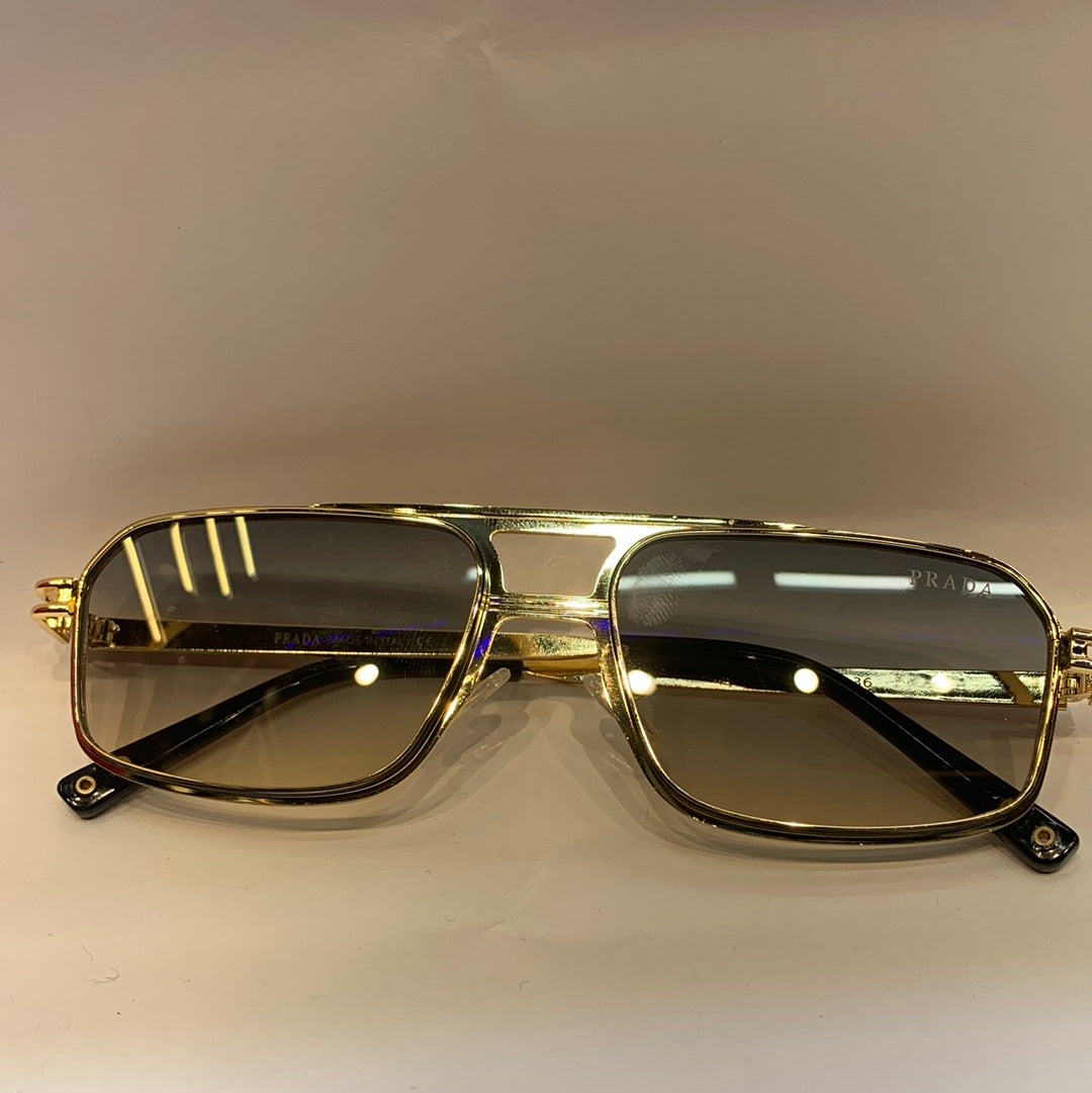 ARP Gold Frame Blue Shade Unisex Sunglass 2A569 40 13-136