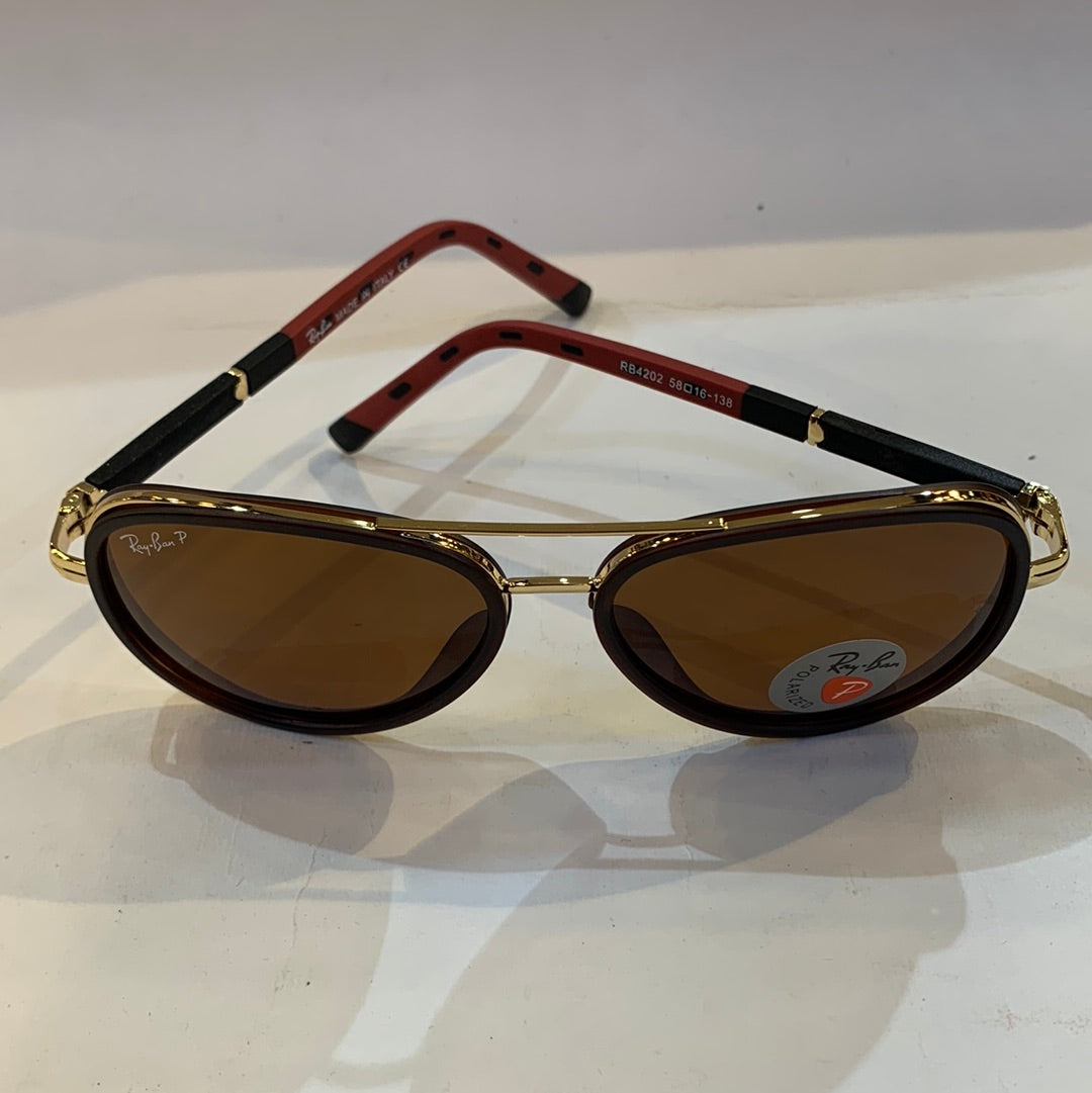 YAR RB Brown Frame Brown Shade Unisex Aviator Sunglass RB4202 58 16-138