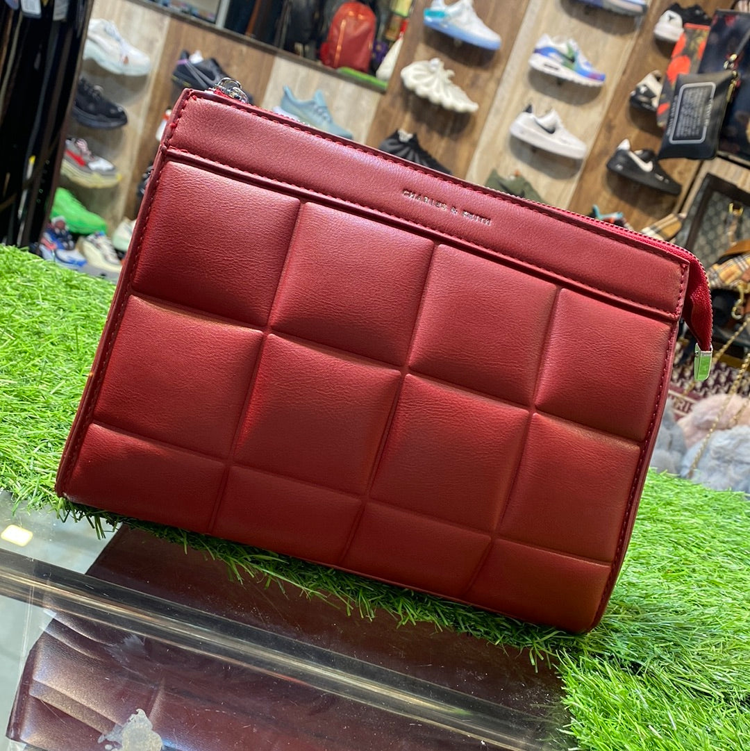 Red Ch Imported Leather Sling Bag for Her / Ladies / Girls Ahc
