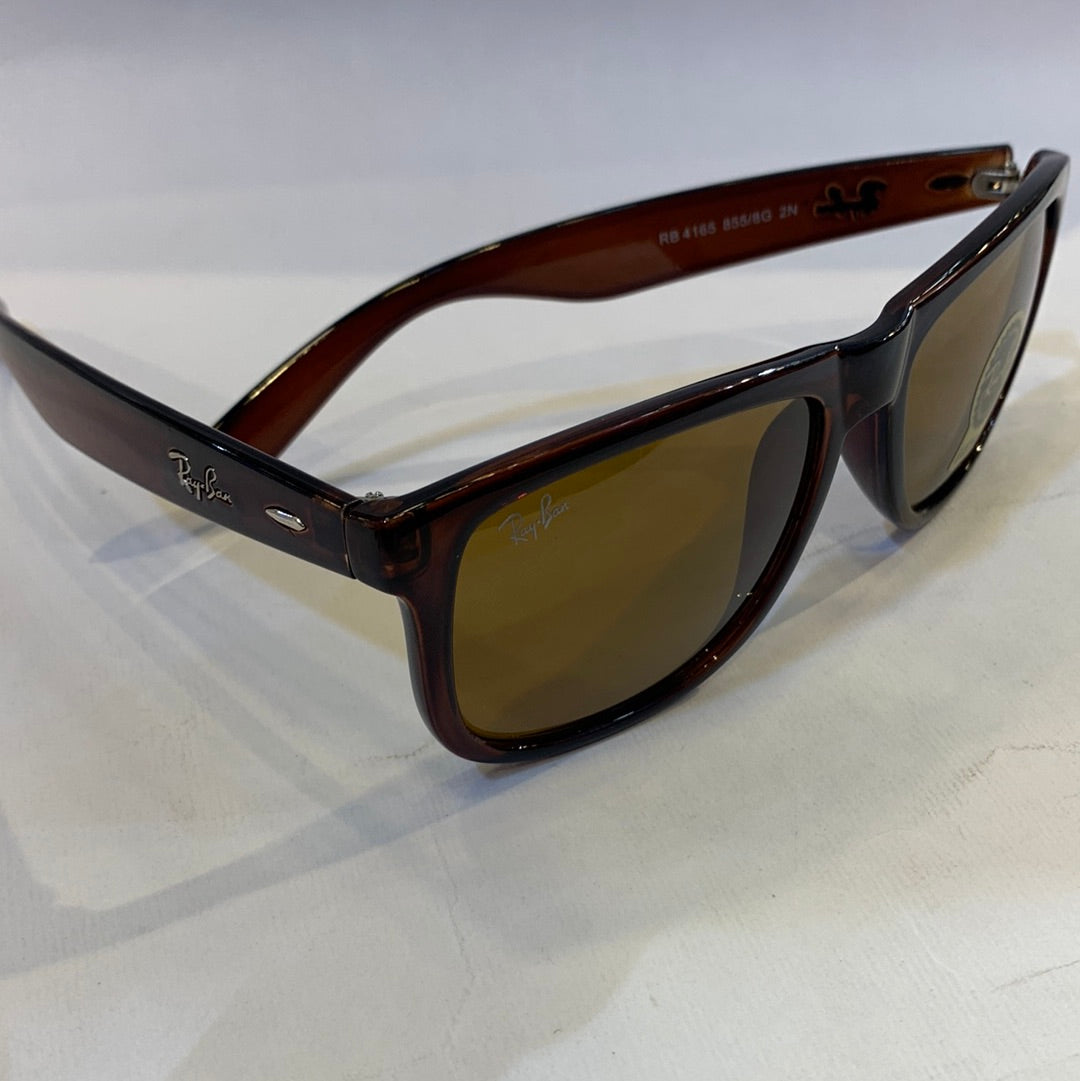 YAR RB Glossy Brown Frame Brown Shade Sunglasses RB4165 855/8G 2N